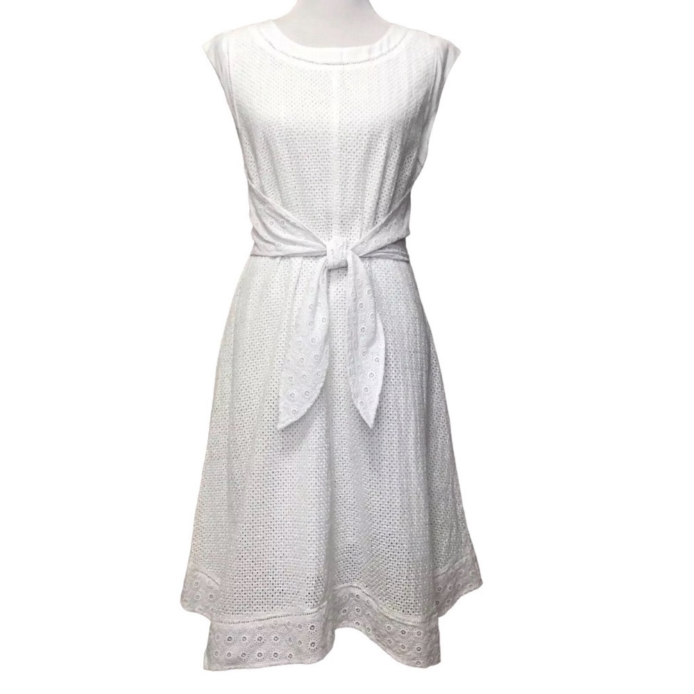 CAbi | New Lizzie White Eyelet Dress 5106 Sz 6